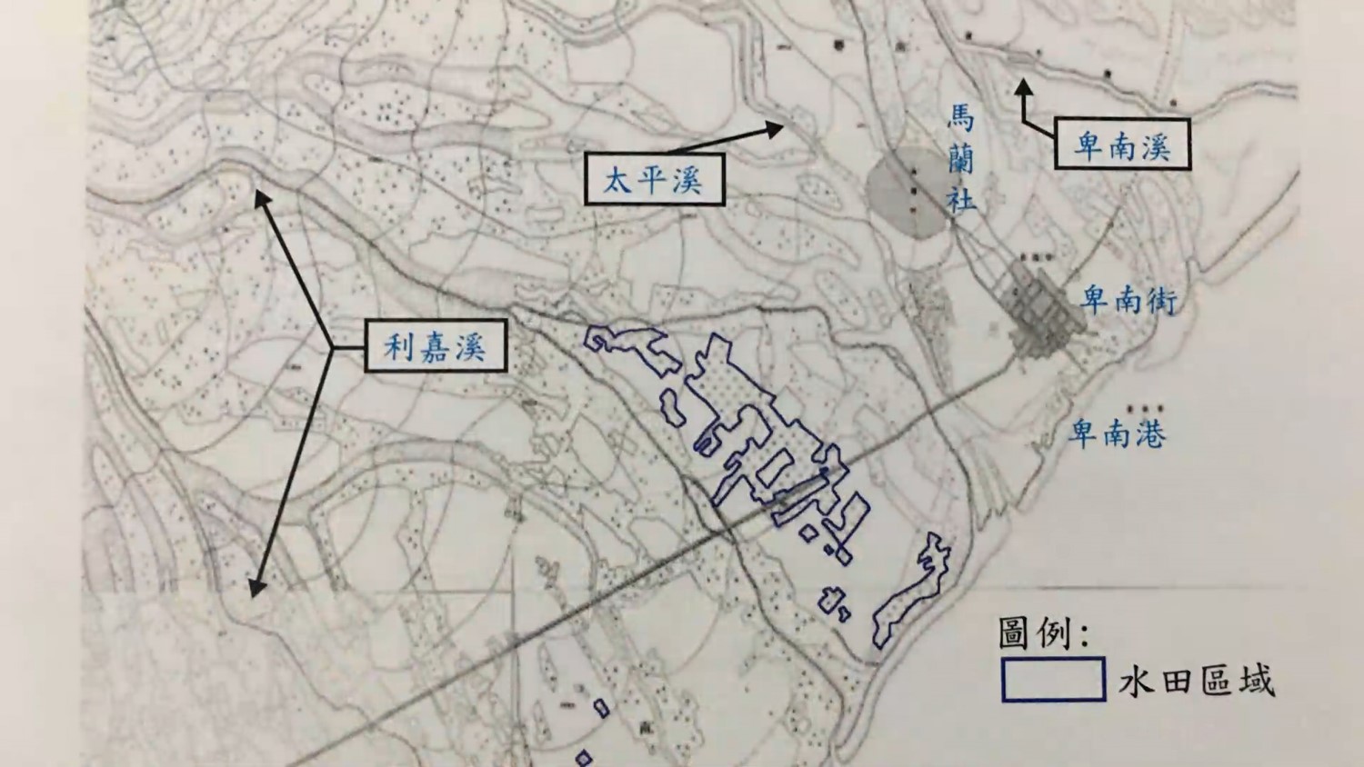 日治初期馬蘭社水田區域圖