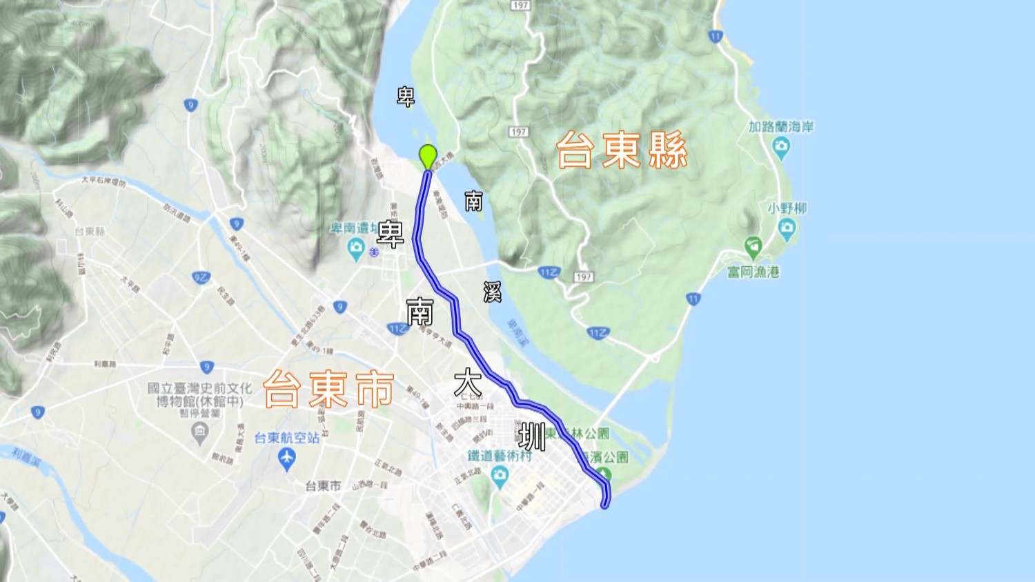 卑南大圳1905年擴建流域圖