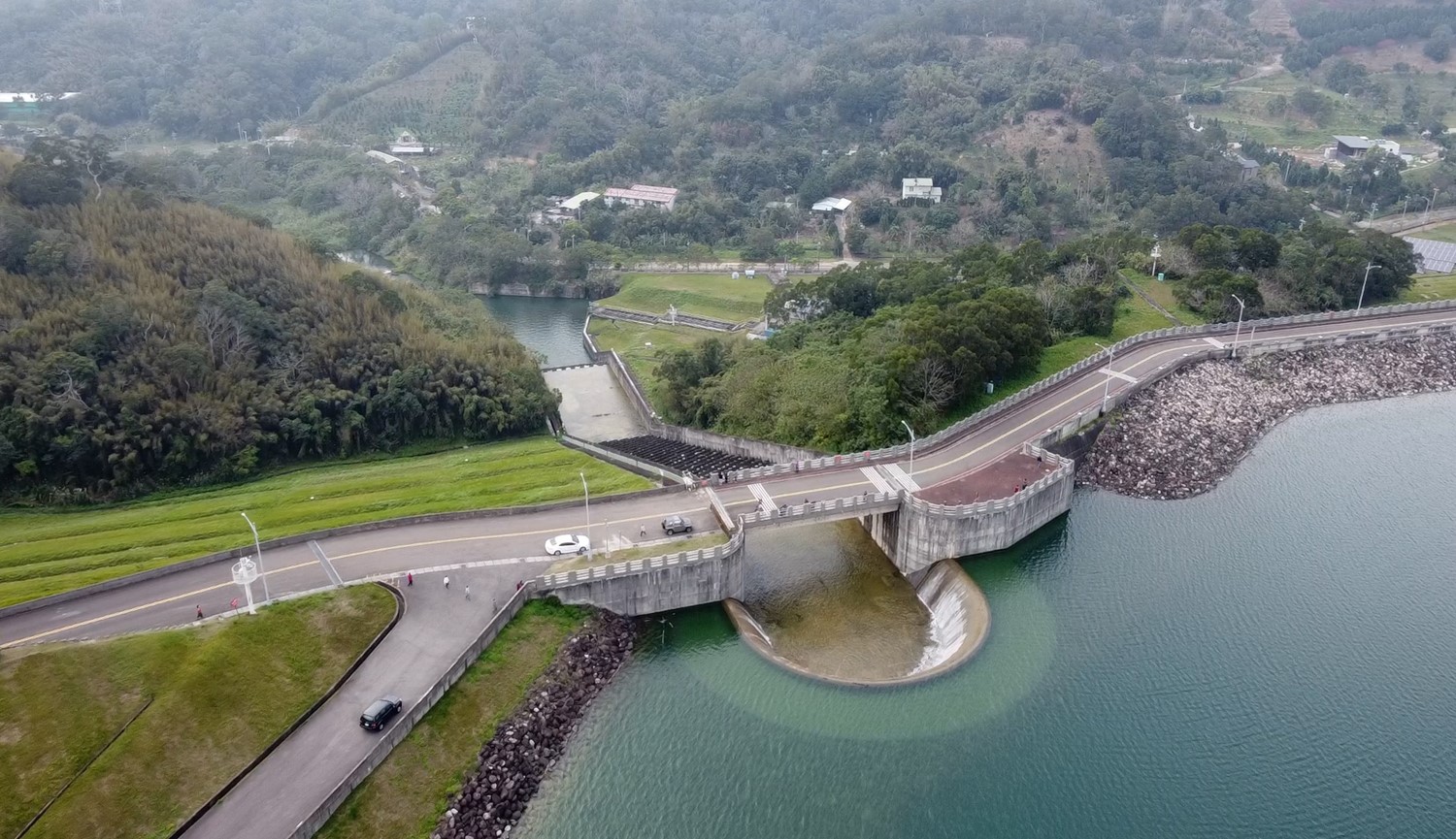 寶山淨水場水源寶山第二水庫溢洪道全貌