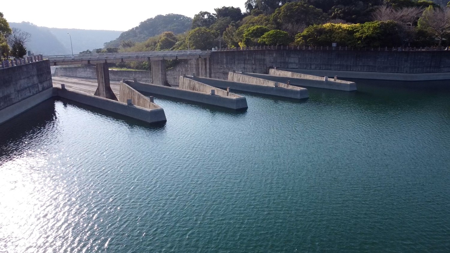 鯉魚潭淨水場水源鯉魚潭水庫主要設施鋸齒堰溢洪道