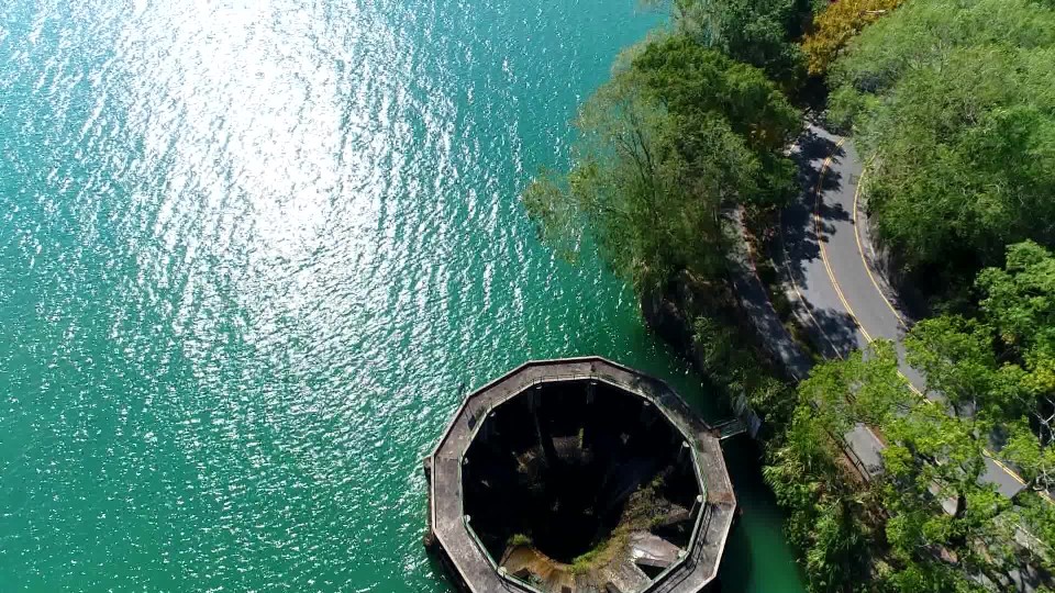 濁水溪流域日月潭餘水塔俯瞰