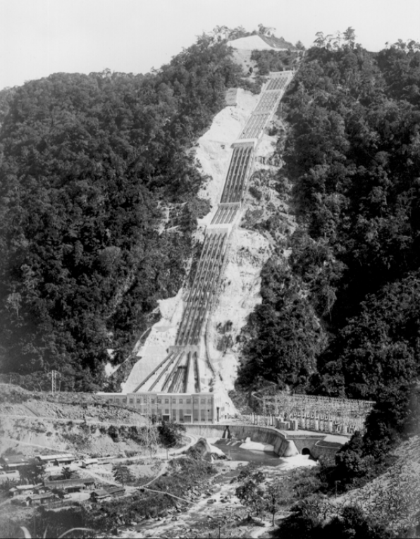 日月潭水力發電計畫-大觀一廠1934年6月建廠完成廠景外貌
