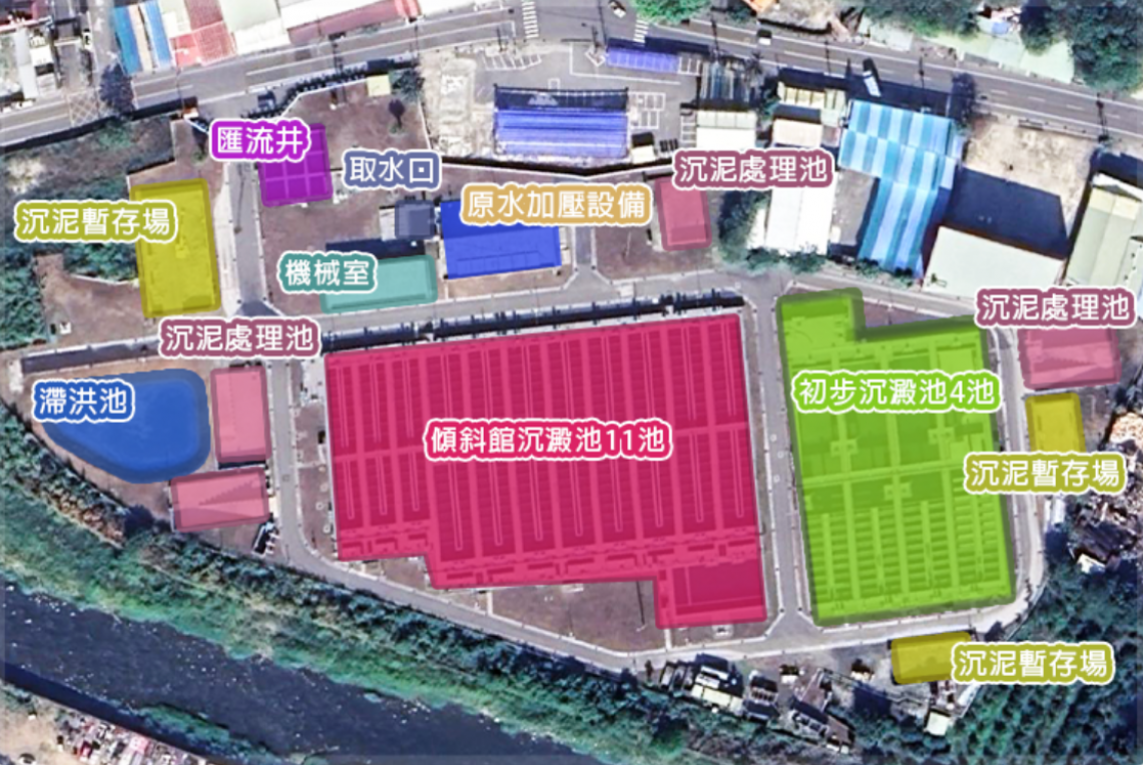 大台中地區公共給水豐原初沉池設施平面圖