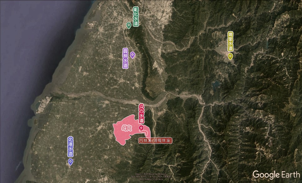 彰化南投雲林地區公共給水斗六水道地理位置圖