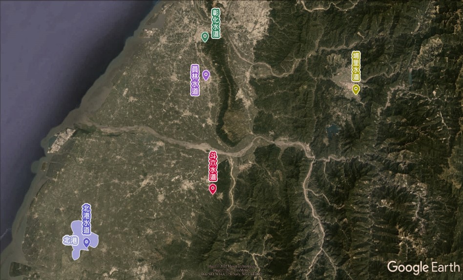 彰化南投雲林地區公共給水北港水道地理位置