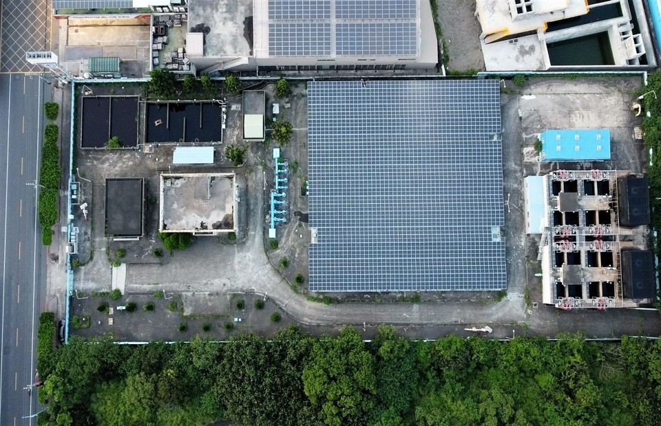 民國時代彰化地區公共給水彰化系統全興淨水場平面空拍圖