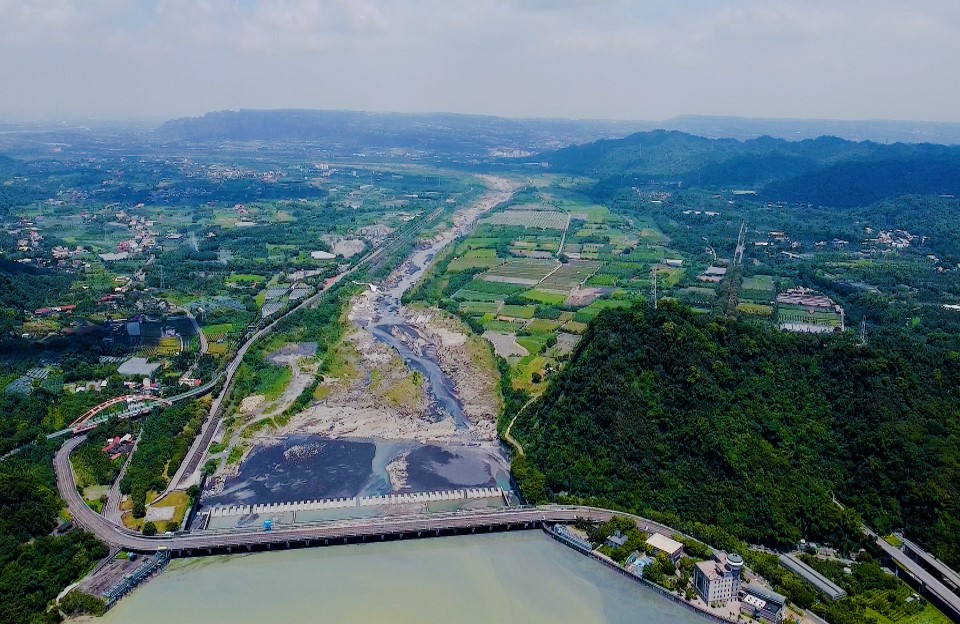 民國時代雲林地區公共給水集集攔河堰全景