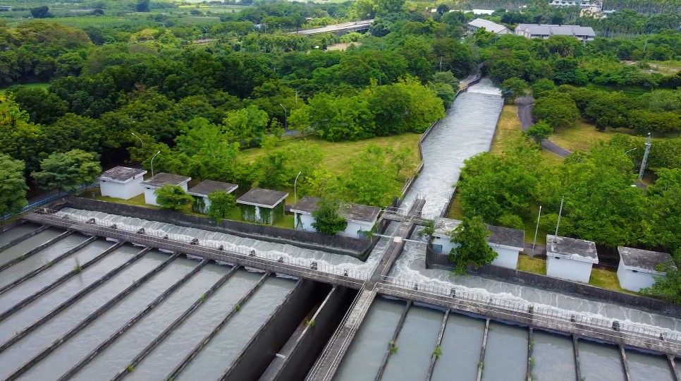 民國時代雲林地區公共給水集集攔河堰北岸沉砂池