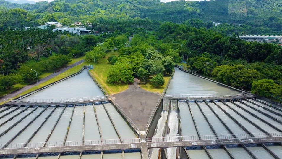 民國時代雲林地區公共給水集集攔河堰北岸沉砂池