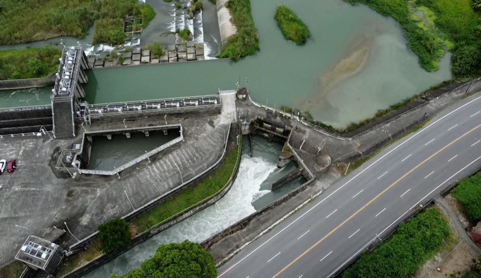 民國時代雲林地區公共給水系統斗六堰俯瞰圖