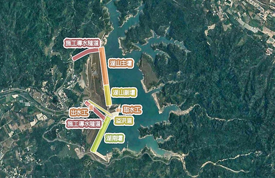 民國時代雲林地區公共給水系統湖山水庫蓄水設施位置圖