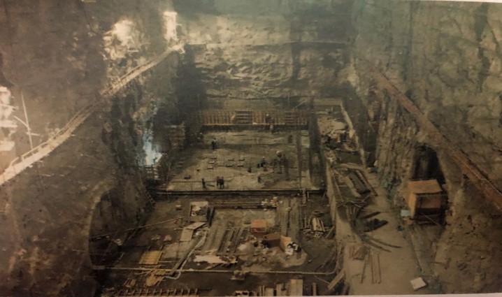 濁水溪流域明潭電廠地下廠房施工舊照