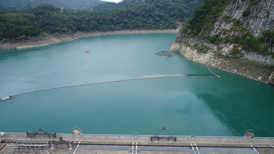 濁水溪流域明潭下池水庫俯瞰