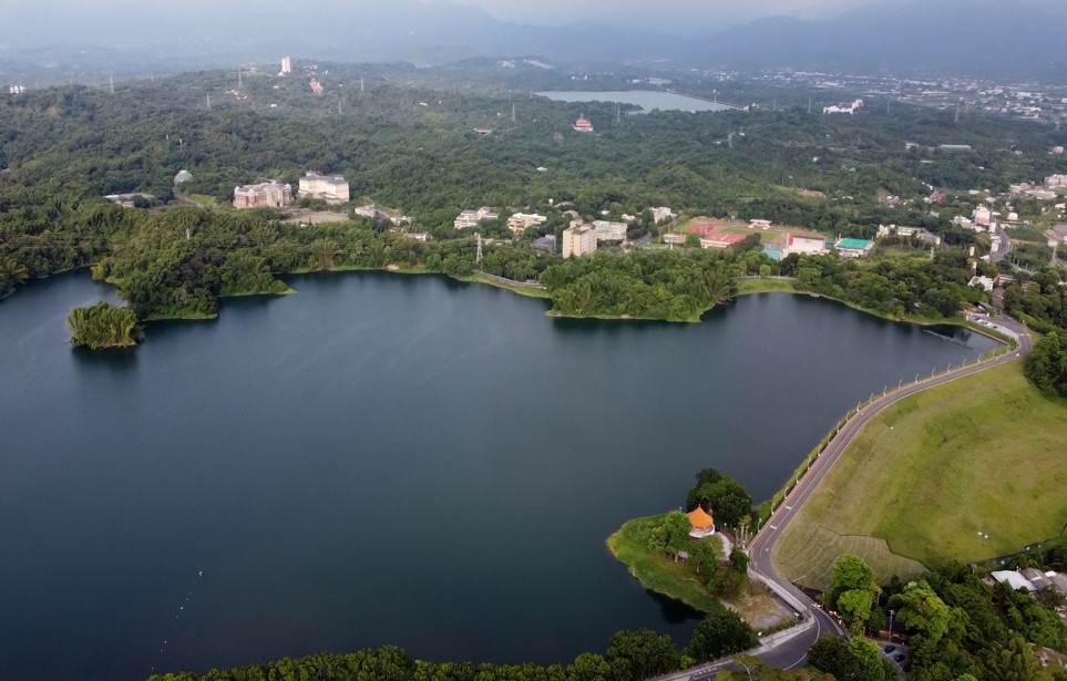 日治時代嘉義地區公共給水蘭潭水庫俯瞰