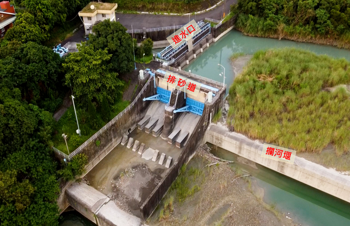 民國時代嘉義地區公共給水仁義潭水庫設施_進水口、打砂道、攔河堰