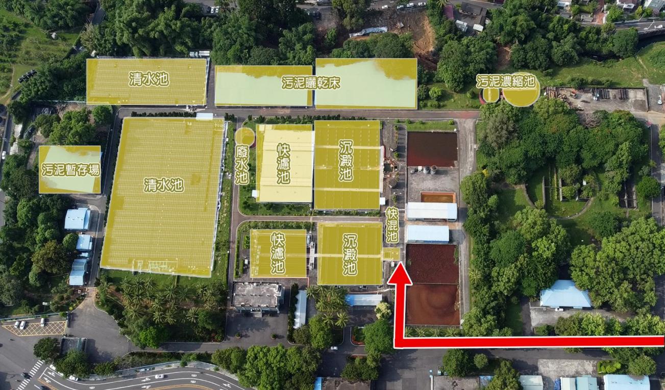 民國時代嘉義地區公共給水公園淨水場淨水流程