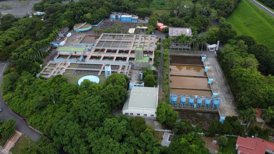 民國時代台南地區公共給水烏山頭淨水場俯瞰圖