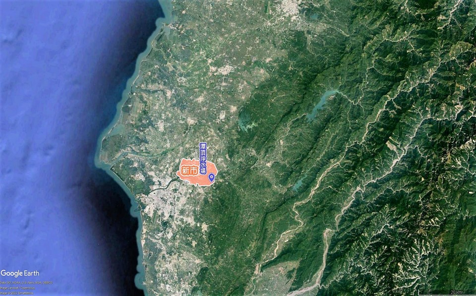 民國時代台南地區公共給水潭頂淨水場地理位置圖