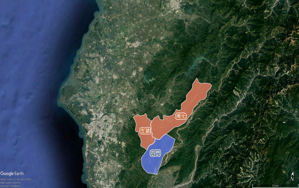 民國時代台南地區公共給水鏡面淨水場供水區域