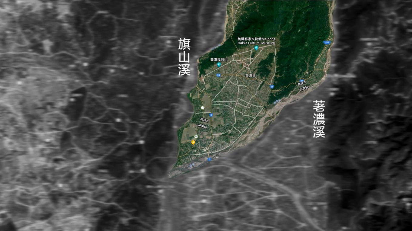 獅子頭圳:高雄市的旗山、美濃地區是由旗山溪(楠梓仙溪)及荖濃溪兩溪流域所淤積的山麓台地。