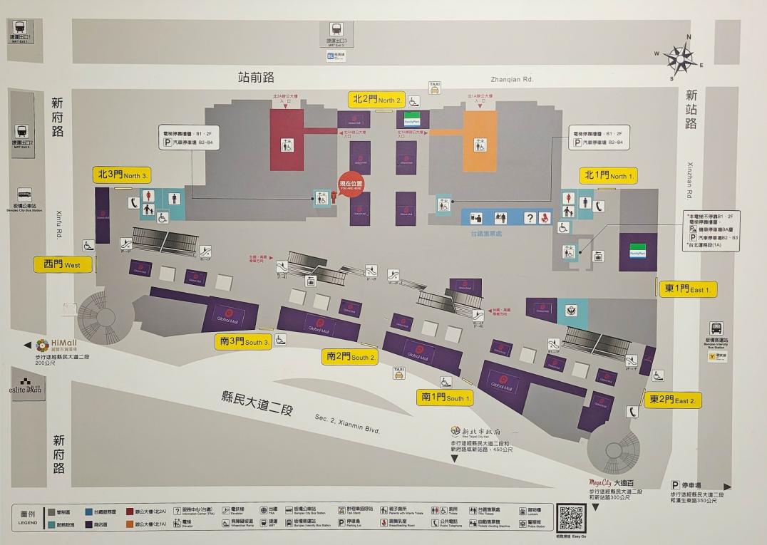 臺北市區鐵路地下化板橋新站一樓平面圖