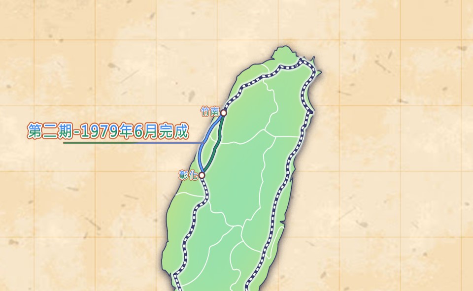 西部縱貫線電氣化第二期完工路段示意圖