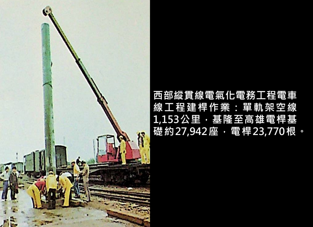 西部縱貫線電氣化電務工程電車線工程建桿作業