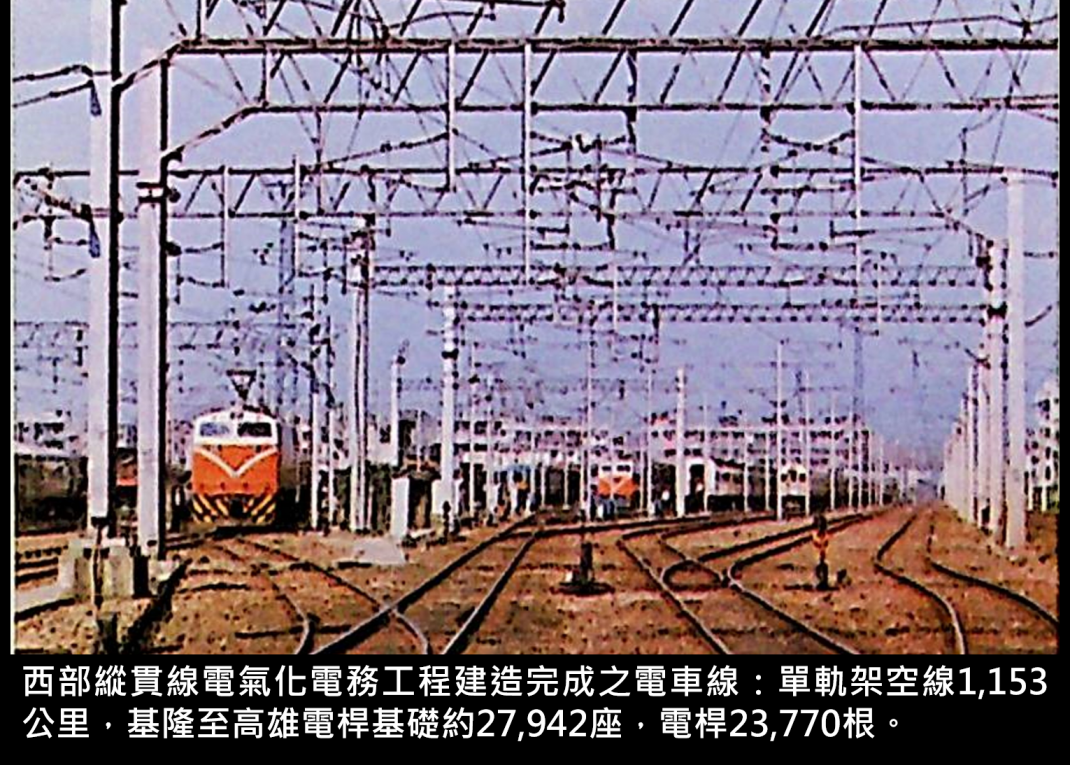 西部縱貫線電氣化電務工程建造完成之電車線