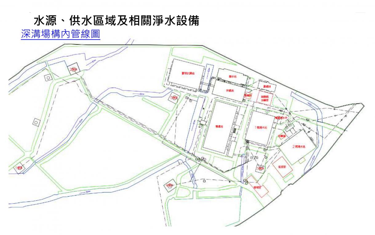 民國時期宜蘭地區公共給水深溝淨水場設施平面位置圖