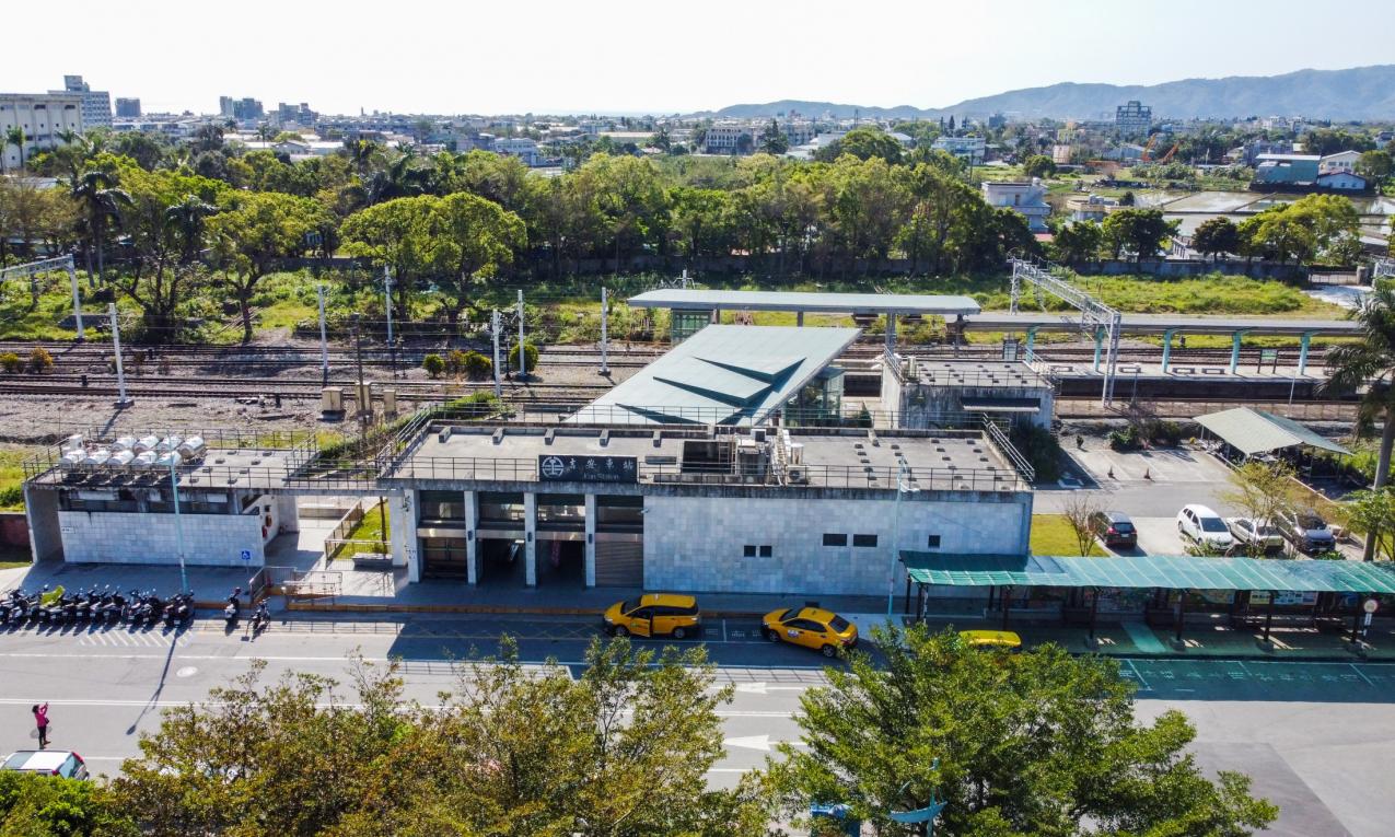花東線鐵路瓶頸路段雙軌化暨全線電氣化沿途重要車站吉安車站俯瞰