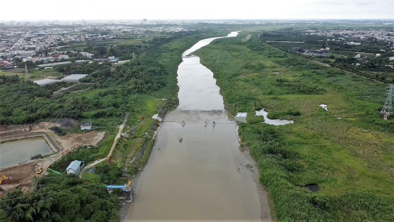 民國時代台南地區公共給水山上淨水場水源玉峰堰俯瞰
