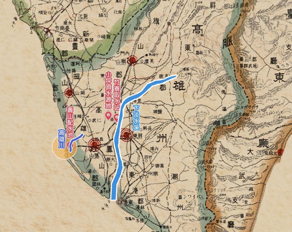 日治時代高屏地區公共給水打狗水道(高雄水道)第一水源地