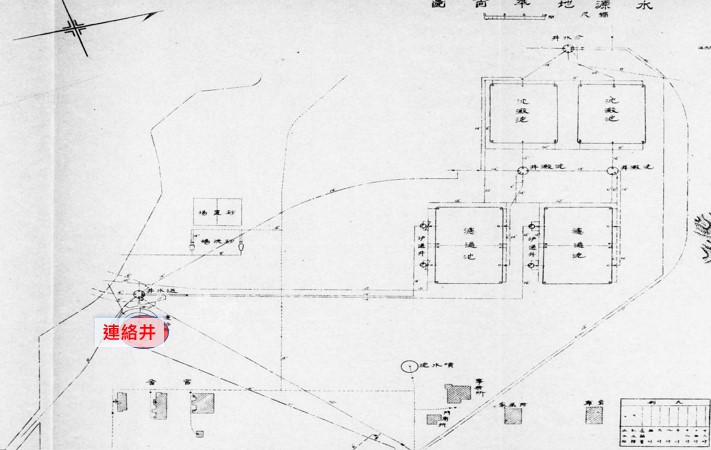 日治時代高屏地區公共給水阿緱水道(屏東水道) 水源地設施平面圖