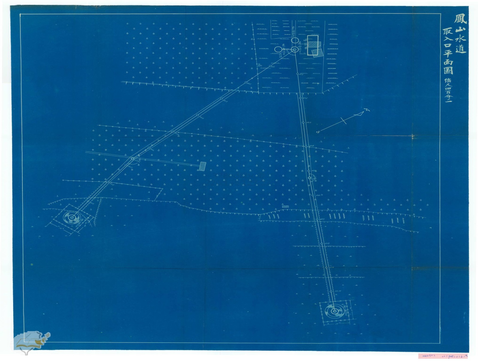 日治時代高屏地區公共給水鳳山水道取水口位置平面圖