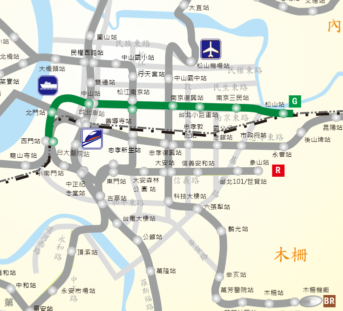 台北捷運系統松山線路線圖