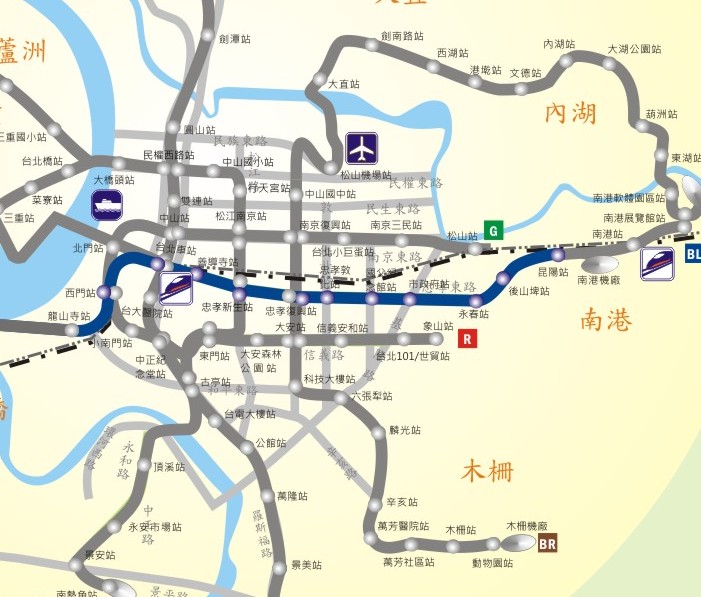 台北捷運系統板南線(BL)路線圖