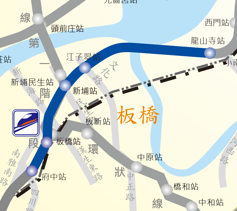 台北捷運系統板南線(BL)路線圖