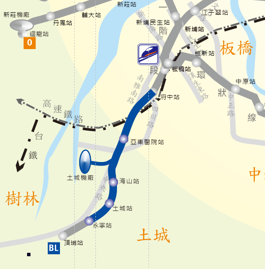 台北捷運系統板南線(BL)路線圖