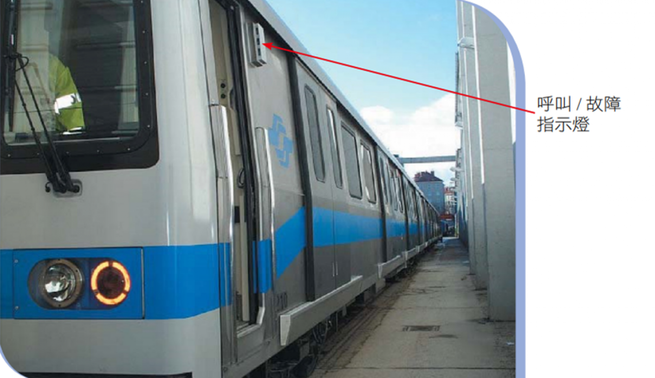 台北捷運電聯車呼叫／故障指示燈之配置位置
