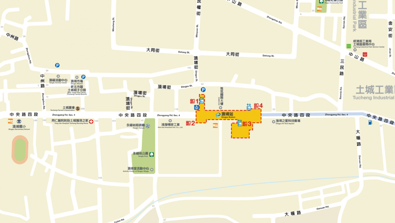 捷運板南線(土城線延伸頂埔段) 頂埔站(BL01)位置圖