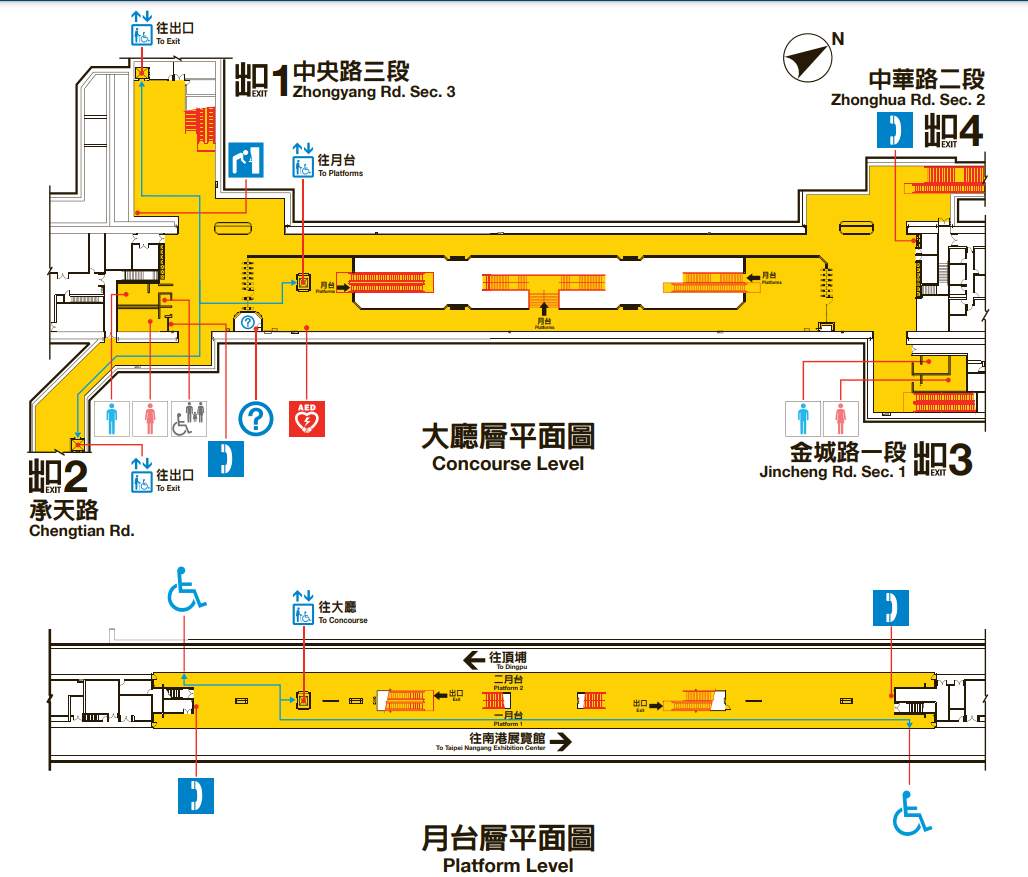 捷運板南線土城線沿線車站永寧站(BL02)平面圖