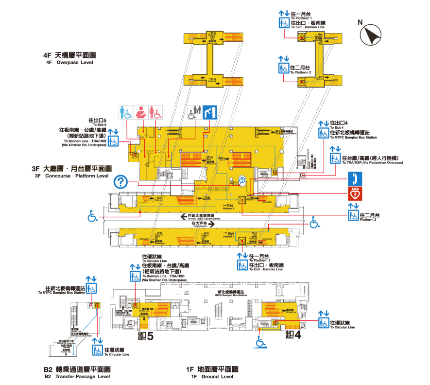 捷運環狀線板橋站(Y16)平面圖