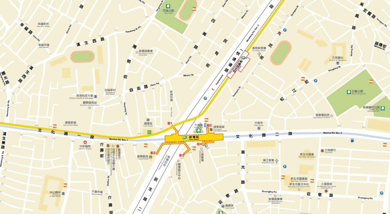捷運板南線板橋線沿線車站新埔站(BL08)位置圖