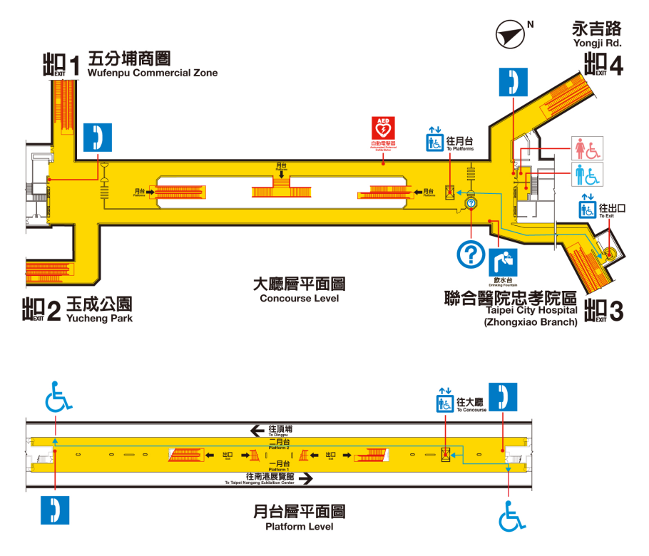 捷運板南線南港線後山埤站(BL20)平面圖