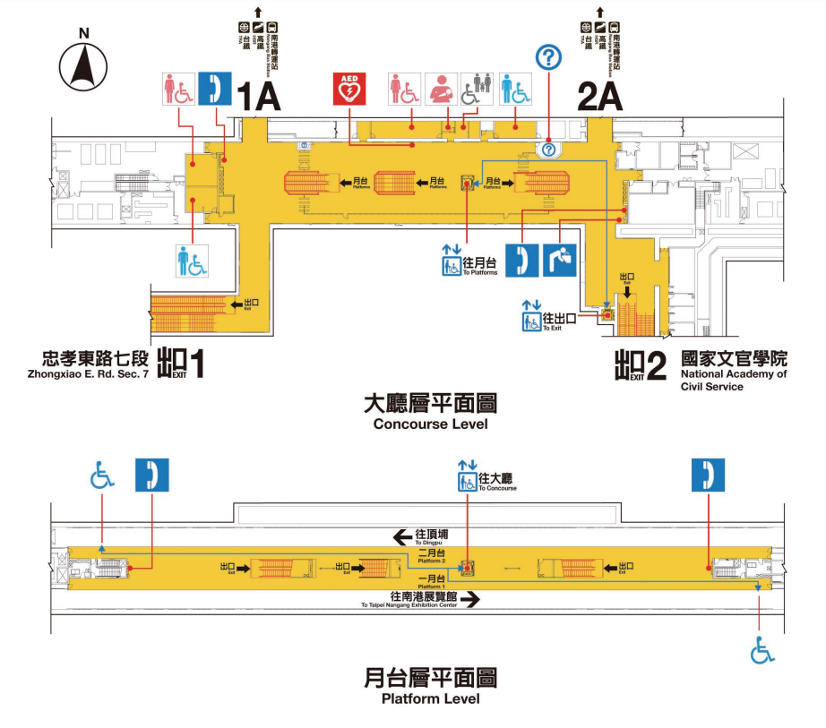 捷運板南線南港線南港站(BL22)平面圖