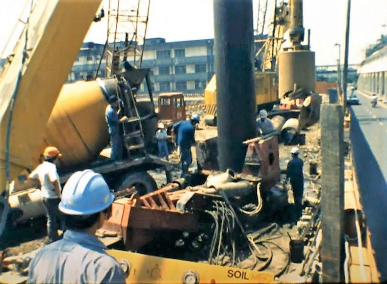 台北榮總醫院中正樓新建工程施工鋼筋籠組合與吊放