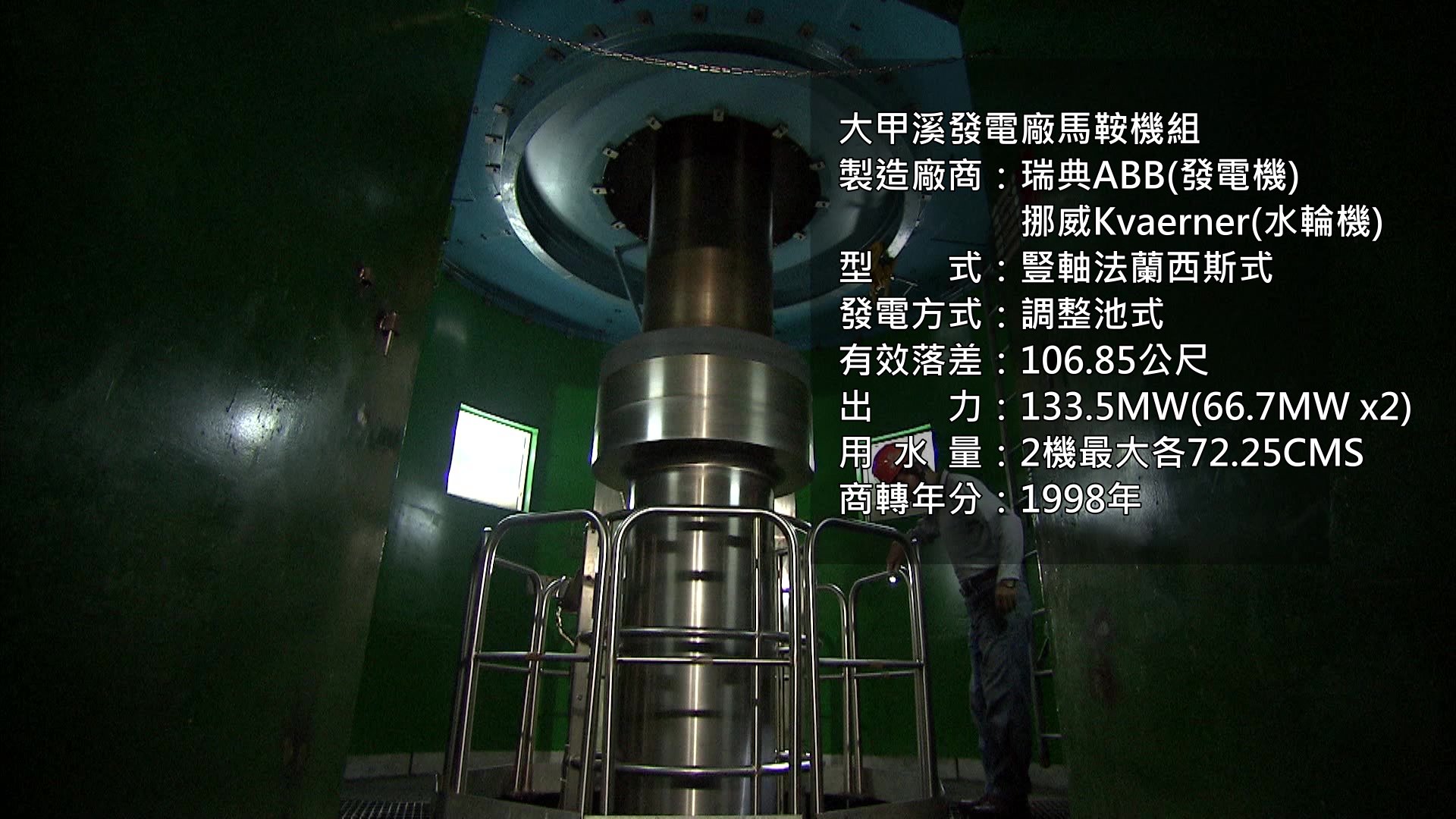 大甲溪流域馬鞍電廠兩部水輪發電機組主軸
