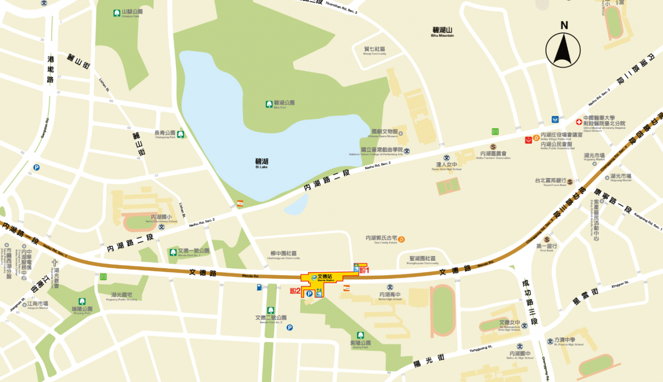 捷運內湖線沿線車站文德站(BR18)位置圖