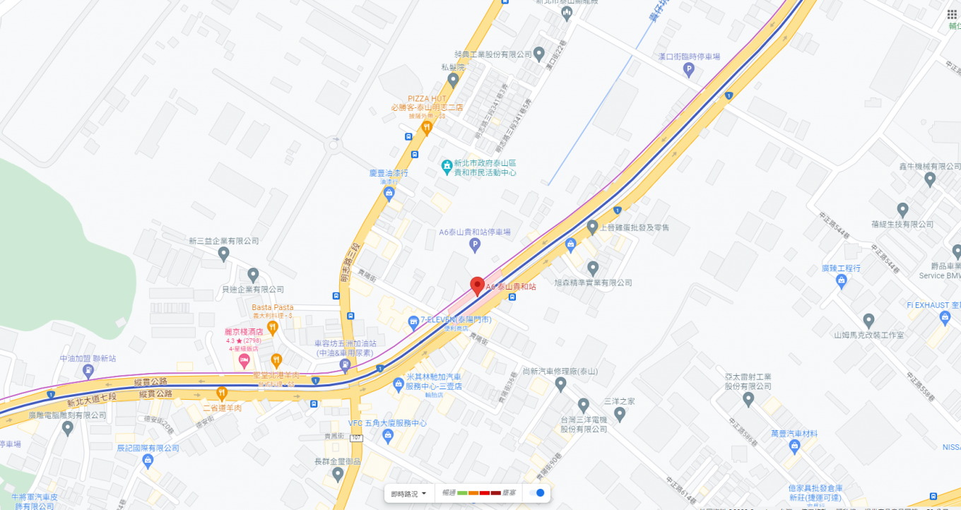 桃園機場捷運沿線車站-泰山貴和站(明志科大)(A6)位置圖
