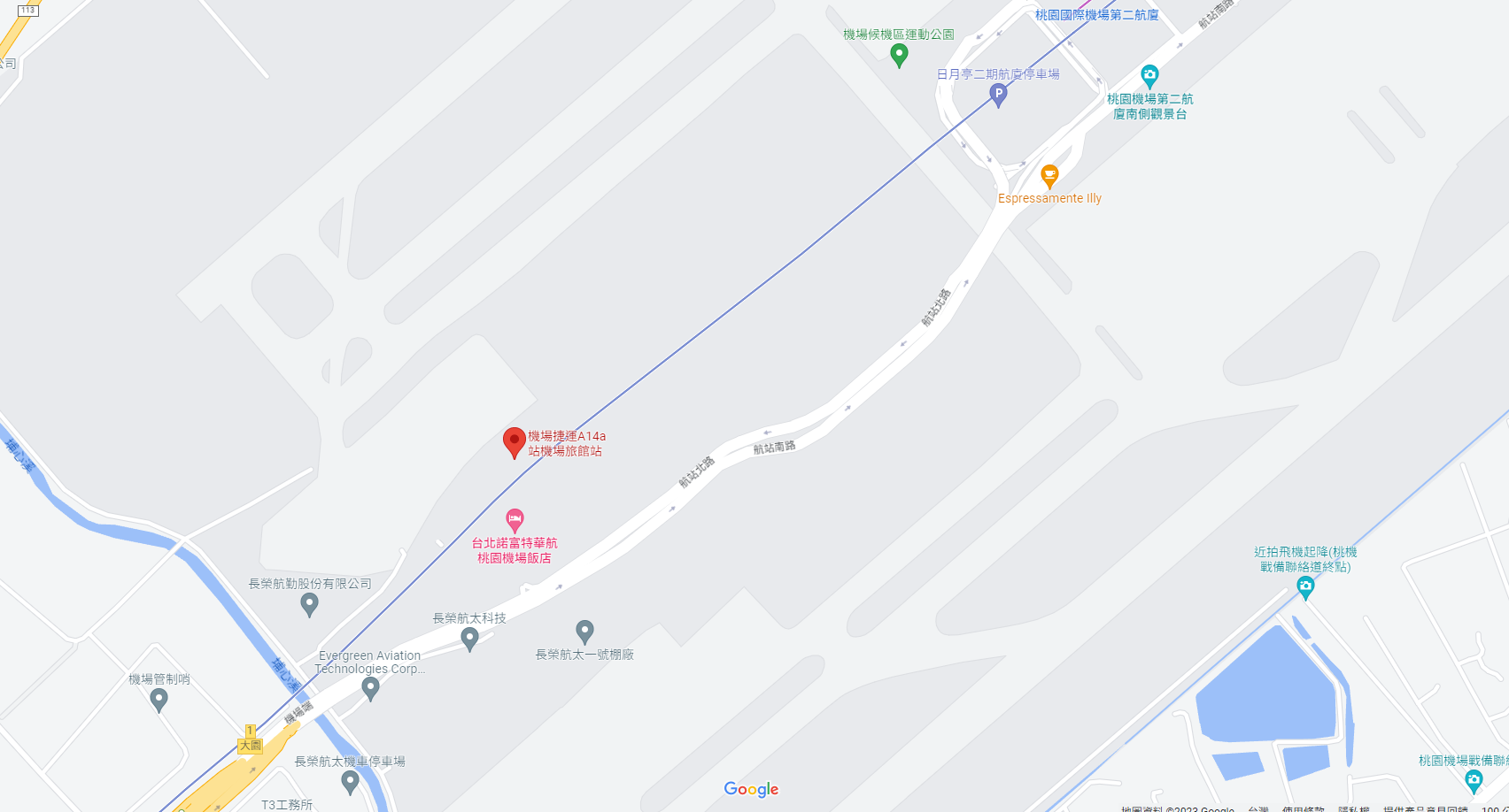 桃園機場捷運沿線車站—機場旅館站-(A14a)位置圖